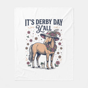 Derby Day Y'all Pferd Blumenhut Fleecedecke