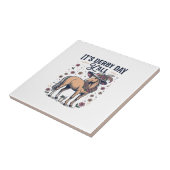 Derby Day Y'all Pferd Blumenhut Fliese (Seite)