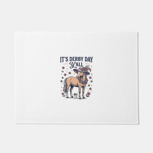 Derby Day Y'all Pferd Blumenhut Fußmatte (Vorderseite)