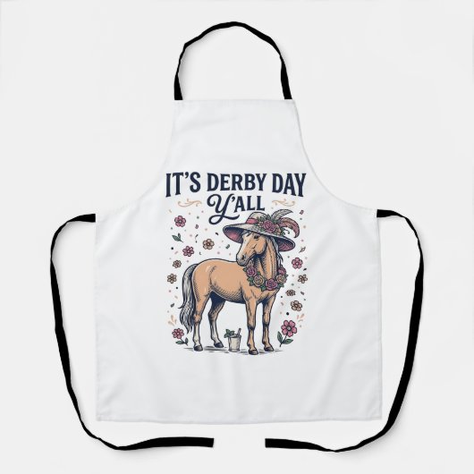Derby Day Y'all Pferd Blumenhut Schürze (Vorderseite)