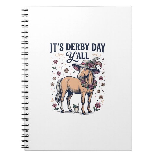 Derby Day Y'all Pferde-Blumenhut Notizblock (Vorderseite)