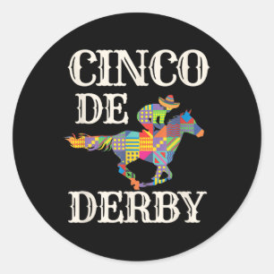 Derby De Mayo T-Shirt Cinco De Mayo Racing Sombr Runder Aufkleber