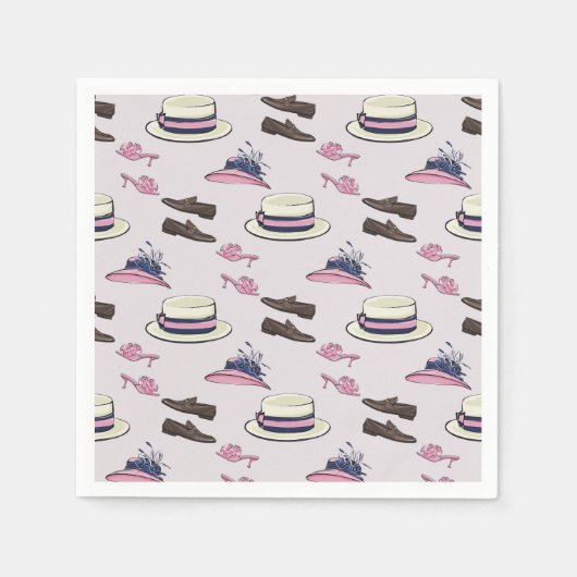 Derby Extravagant Hats and Shoes Pattern Preppy Serviette (Vorderseite)