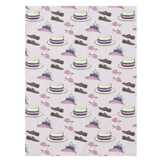 Derby Extravagant Hats and Shoes Pattern Preppy Tischdecke (Vorderseite)