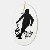 Derby Girl Silhouette, Roller Derby Skaten Keramik Ornament (Links)