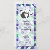 Derby Hat Brautparty Blue Green Einladung (Vorderseite)