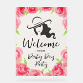 Derby Hat Lady Silhouette and Roses Welcome Acrylschild (Vorderseite)