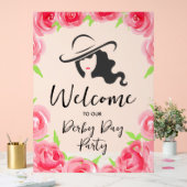 Derby Hat Lady Silhouette and Roses Welcome Acrylschild (Hochzeit)