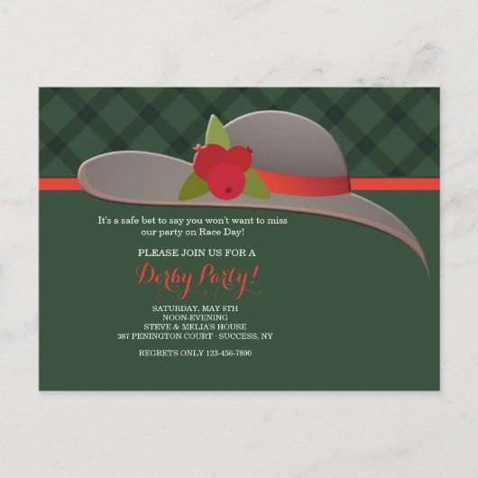 Derby Hat Post Card Einladungspostkarte (Vorderseite)