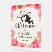 Derby Hat und Rose Brautparty Willkommen Acrylschild (Winkel)