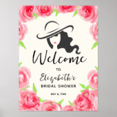 Derby Hat und Rose Brautparty Willkommen Poster (Vorne)