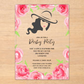 Derby Hat und Rose Derby Party Acryleinladungen (Vorderseite)