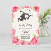 Derby Hat und Rose Derby Party Einladung (Stehend Vorderseite)