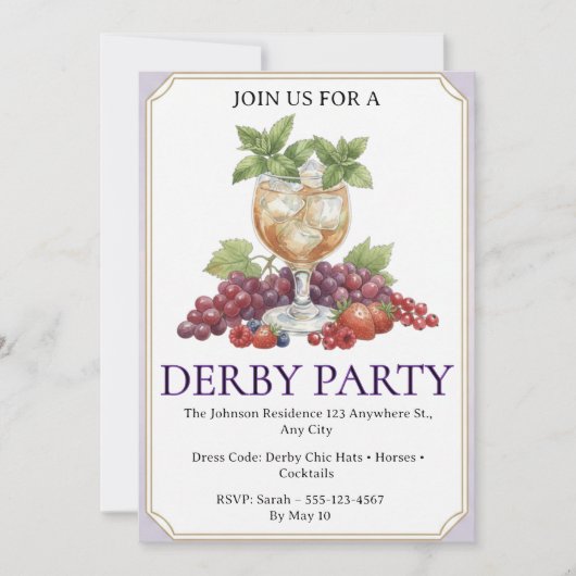 Derby Horse Icon for Invitations Einladung (Vorderseite)