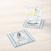 Derby horse racing party retro stripes monogrammed rechteckiger pappuntersetzer (Vor Ort)