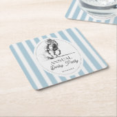 Derby horse racing party retro stripes monogrammed rechteckiger pappuntersetzer (angewinkelt)