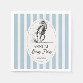 Derby horse racing party retro stripes monogrammed serviette