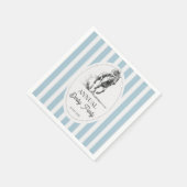 Derby horse racing party retro stripes monogrammed serviette (Ecke)