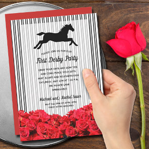 Derby Horse Racing Rote Rosen Einladung