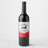 Derby Horse Rose Brautparty Weinetikett (Vorderseite)