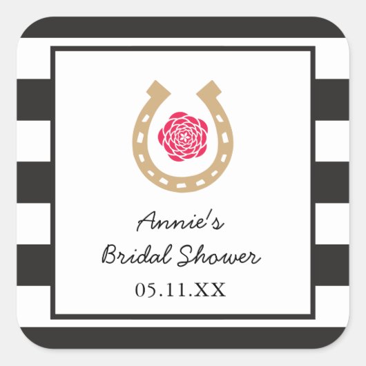 Derby Horseshoe Brautparty Personalisiert Sticker (Vorderseite)
