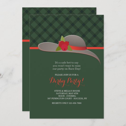 Derby-Hut-Einladung Einladung (Vorne/Hinten)