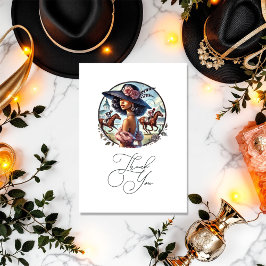 Derby Inspiriert Brautparty "Off to the Altar" Dankeskarte