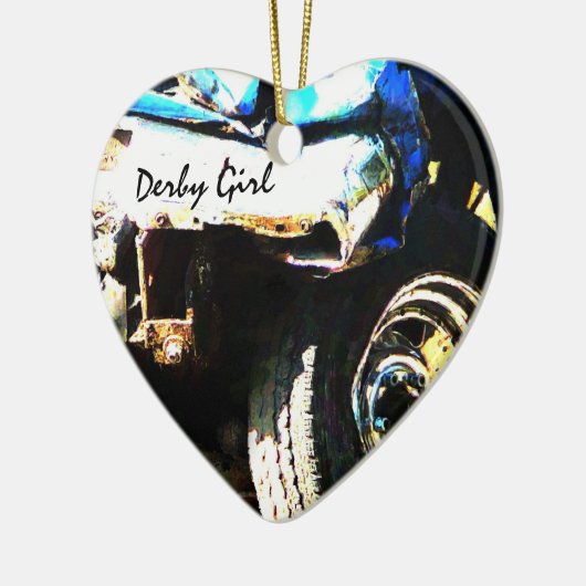 Derby-Mädchen - Autounfall Keramikornament (Links)