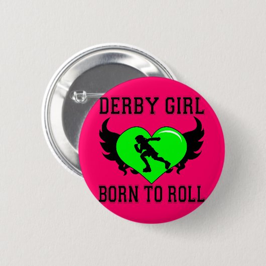 Derby-Mädchen Button (Vorne & Hinten)