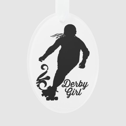 Derby-Mädchen-Silhouette, Rollen-Derby-Skaten Ornament (Vorderseite)