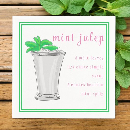 Derby Mint Julep Bar Rezept Border Serviette