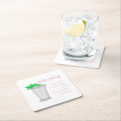 Derby Mint Julep Bar Rezept Preppy Rechteckiger Pappuntersetzer (Vor Ort)