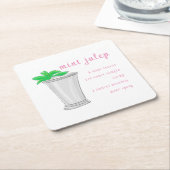 Derby Mint Julep Bar Rezept Preppy Rechteckiger Pappuntersetzer (angewinkelt)