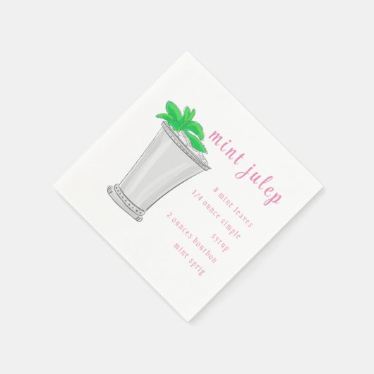 Derby Mint Julep Bar Rezept Serviette (Ecke)