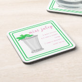 Derby Mint Julep Bar Rezpe Grüne Grenze Getränkeuntersetzer (Linke Seite)