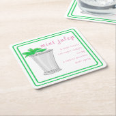 Derby Mint Julep Bar Rezpe Preppy Border Rechteckiger Pappuntersetzer (angewinkelt)