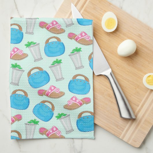 Derby Mint Julep Bermuda Bag Sandals Bar Geschirrtuch (Viertel Falte)