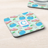 Derby Mint Julep Bermuda Beutel Preppy Monogram Getränkeuntersetzer (Linke Seite)