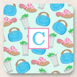 Derby Mint Julep Bermuda Beutel Preppy Monogram Getränkeuntersetzer