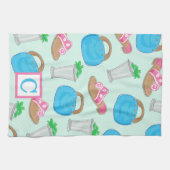 Derby Mint Julep Preppy Monogram Geschirrtuch (Horizontal)