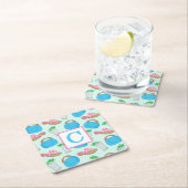 Derby Mint Julep Preppy Monogram Rechteckiger Pappuntersetzer (Vor Ort)