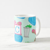 Derby Mint Julep Purep Jack Preppy Monogram Kaffeetasse (VorderseiteRechts)