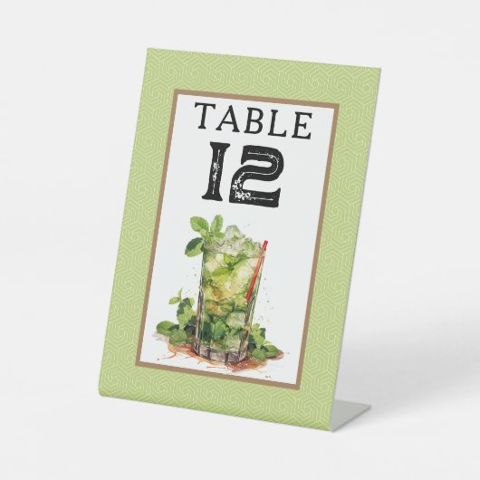 Derby Mint Julep Table Number Sockelschild (Vorderseite)