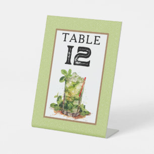Derby Mint Julep Tischnummer Sockelschild