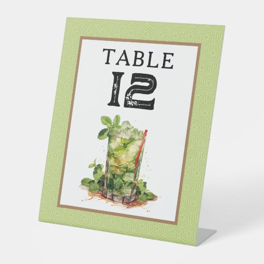 Derby Mint Julep Tischnummer Sockelschild (Vorderseite)