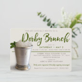 Derby | Minze Julep | Brunch-Party Einladung (Stehend Vorderseite)