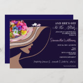 Derby Off to Altar Racing Brautparty Einladung (Vorne/Hinten)