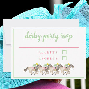 Derby-Party-Aquarell-Jockeys Pferderennen  RSVP Karte