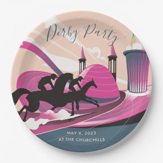 Derby Party Art Deco Pappteller (Vorderseite)