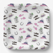 Derby Party Attire Mint Julep Horseshoe Pappteller (Vorderseite)